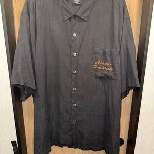 Tori Richard x Harley-Davidson 100% Silk Embroidered Shirt – Rare Collectible